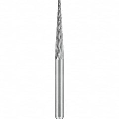 SGS Pro - 1/8" Cut Diam, 1/8" Shank Diam, Tungsten Carbide Double Cut Cone Burr - A1 Tooling