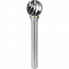 SGS Pro - 1/4" Cut Diam, 1/4" Shank Diam, Tungsten Carbide Inox Cut Ball Burr - A1 Tooling