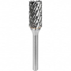 SGS Pro - 5/16" Cut Diam, 1/4" Shank Diam, Tungsten Carbide Steel Cut Cylinder Burr with End Cut - A1 Tooling