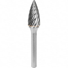 SGS Pro - 5/16" Cut Diam, 1/4" Shank Diam, Tungsten Carbide Inox Cut Pointed Tree Burr - A1 Tooling