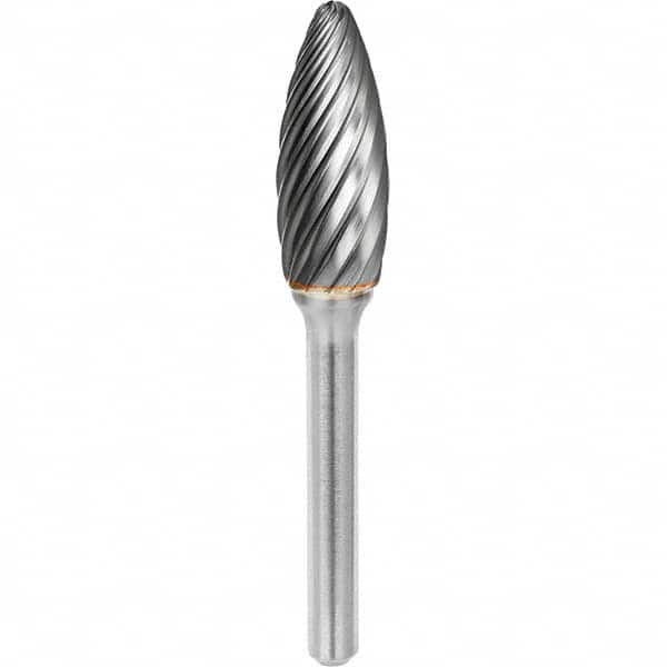 SGS Pro - 5/16" Cut Diam, 1/4" Shank Diam, Tungsten Carbide Inox Cut Flame Burr - A1 Tooling