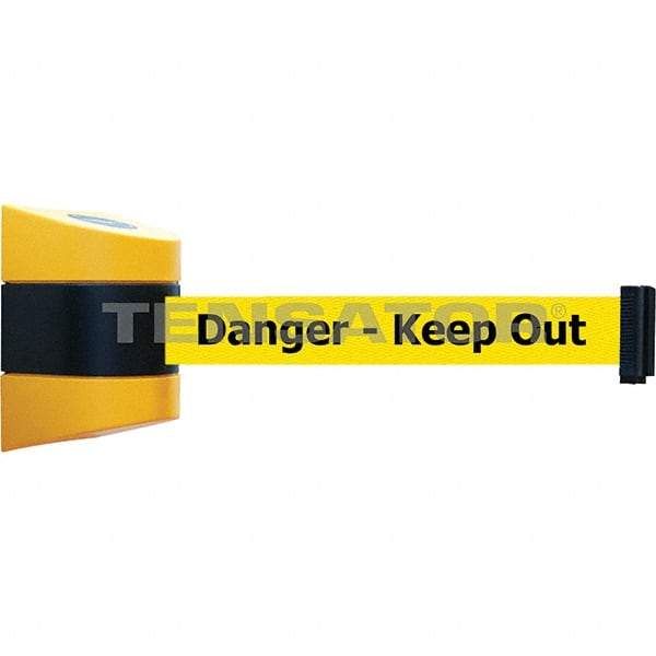 Tensator - 7-1/4" High x 4-3/4" Long x 4-3/4" Wide Magnetic Wall Mount Barrier - Yellow Powdercoat Finish, Black/Yellow, Use with Wall Mount - A1 Tooling