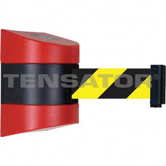 Tensator - 7-1/4" High x 4-3/4" Long x 4-3/4" Wide Magnetic Wall Mount Barrier - Red Powdercoat Finish, Red/Black, Use with Wall Mount - A1 Tooling