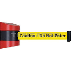 Tensator - 7-1/4" High x 4-3/4" Long x 4-3/4" Wide Magnetic Wall Mount Barrier - Red Powdercoat Finish, Red/Black, Use with Wall Mount - A1 Tooling