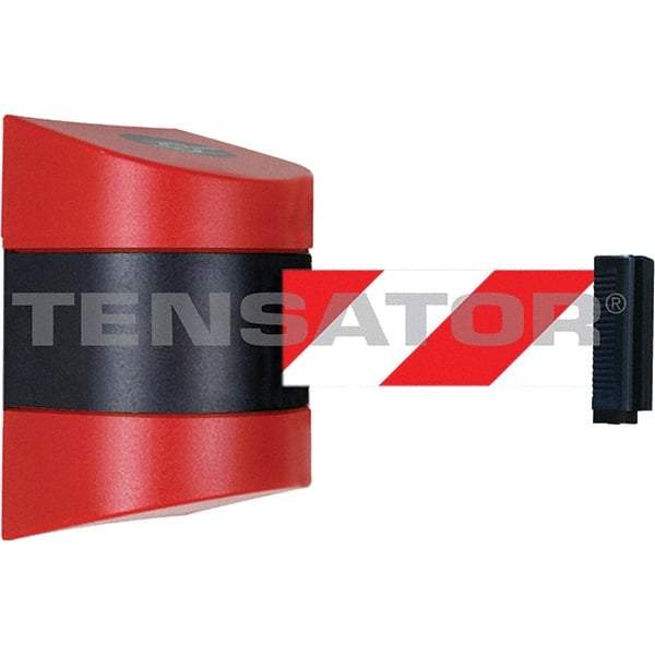 Tensator - 7-1/4" High x 4-3/4" Long x 4-3/4" Wide Magnetic Wall Mount Barrier - Red Powdercoat Finish, Black/Red, Use with Wall Mount - A1 Tooling