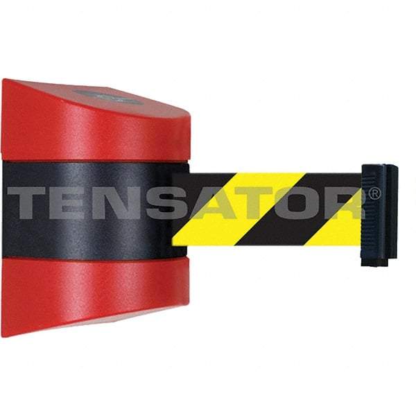 Tensator - 5-1/2" High x 3-1/4" Long x 3-1/4" Wide Magnetic Wall Mount Barrier - Metal, Red Powdercoat Finish, Red/Black, Use with Wall Mount - A1 Tooling