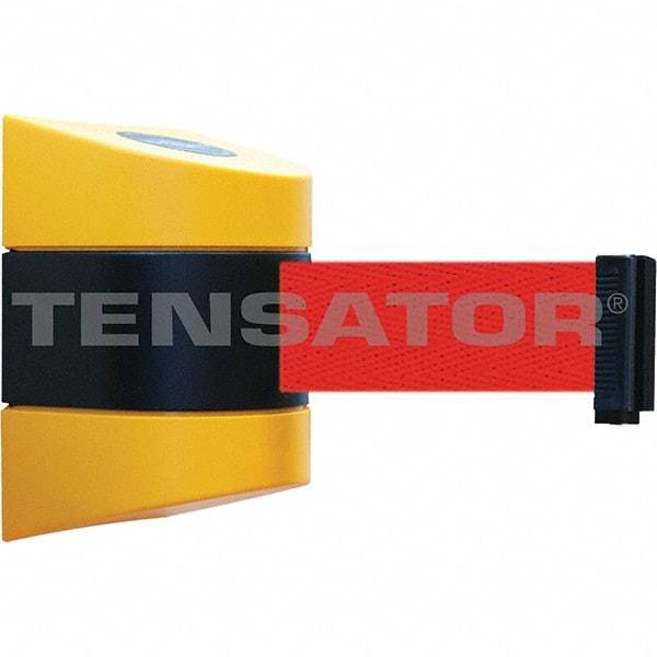 Tensator - 5-1/2" High x 3-1/4" Long x 3-1/4" Wide Magnetic Wall Mount Barrier - Metal, Yellow Powdercoat Finish, Black/Yellow, Use with Wall Mount - A1 Tooling