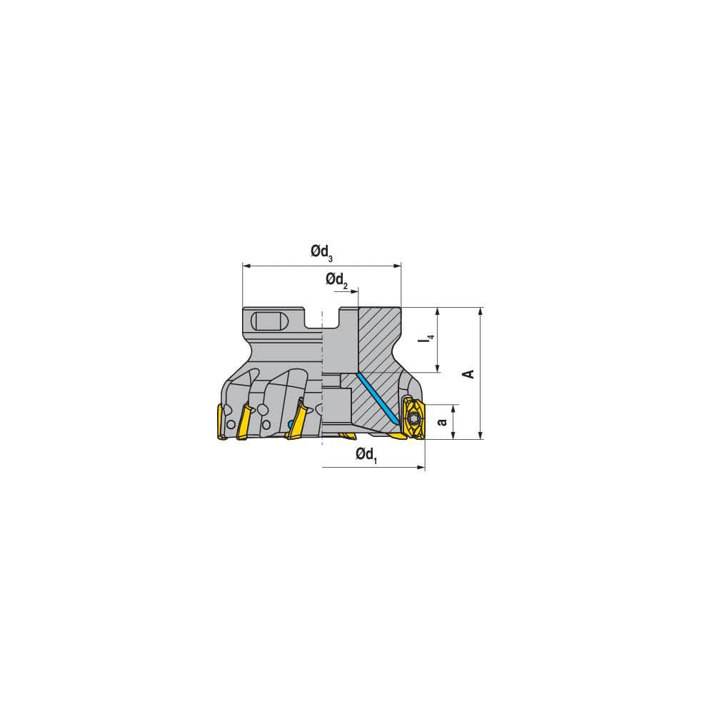 Indexable Square-Shoulder Face Mill:  A211.80.R.06-20,  27.0000″ Arbor Hole Dia, Uses  6,  XD.. 2007.. Inserts,  Through Coolant,  Series  A211-20