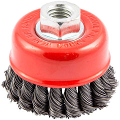 Norton - 2-3/4" Diam 5/8-11 Threaded Arbor Carbon Steel Fill Cup Brush - A1 Tooling