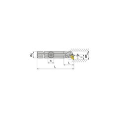 Indexable Boring Bar:  E-A25R PDUNL 11,  31.00 mm Min Bore,  25.00 mm Shank Dia,  93.00&deg N/A Solid Carbide 200.0000″ OAL,  Lever Clamp,