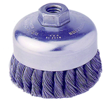 4" Single Row Wire Cup Brush - .020 Bronze; 5/8-11 A.H.; - Non-Sparking Wire Wheel - A1 Tooling