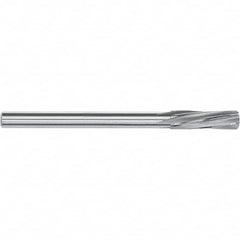 Chucking Reamer: 0.4197″ Dia, 5.236″ OAL, 1.496″ Flute Length, Straight Shank, Solid Carbide 6 Flute, RH