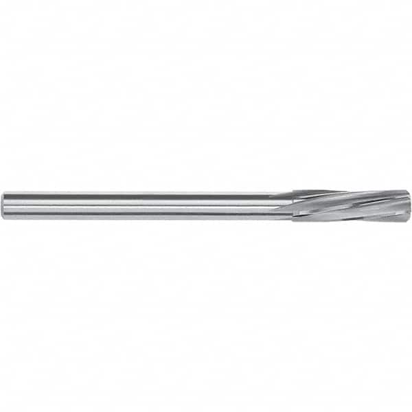 Magafor - 9.96mm Solid Carbide 6 Flute Chucking Reamer - Spiral Flute, 10mm Straight Shank, 38mm Flute Length, 133mm OAL - A1 Tooling