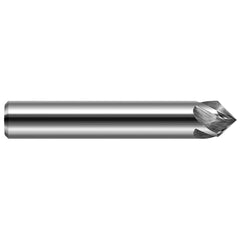 Harvey Tool - 1/2" Diam 90°/90° 4-Flute Single End Solid Carbide Chamfer Mill - Exact Industrial Supply