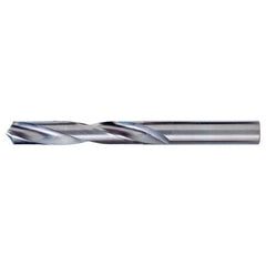 ‎T Dia. x 0.358″ Shank × 2-1/2″ Flute Length × 4″ OAL, 118°, Bright, 2xD Flute, Round Solid Carbide Drill - Exact Industrial Supply