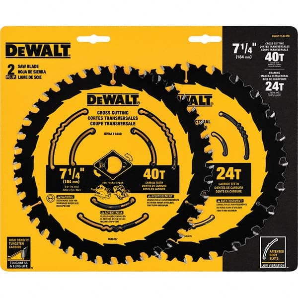 DeWALT - Wet & Dry-Cut Saw Blades Blade Diameter (Inch): 7-1/4 Blade Material: Carbide-Tipped - A1 Tooling