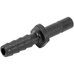 Push-To-Connect Tube Fitting: Tube to Barb Connector, 3/8 x 3/8″ OD Polypropylene, 150 psi