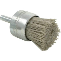 Brush Research Mfg. - 180 Grit, 1/2" Brush Diam, Crimped, End Brush - Medium Grade, 1/4" Diam Steel Shank, 20,000 Max RPM - A1 Tooling