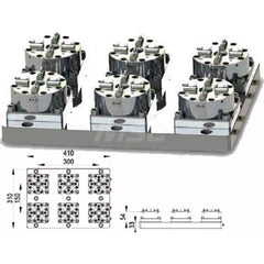 EDM Chucks; Chuck Size: 410mm x 310mm x 87mm; System Compatibility: Erowa ITS; Actuation Type: Pneumatic; Material: Stainless Steel; CNC Base: Yes; EDM Base: No; Clamping Force (N): 10000.00; Series/List: RHS ITS