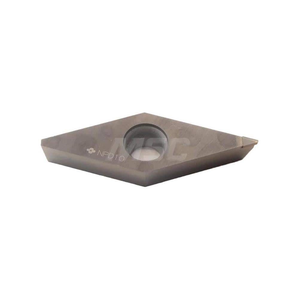 Turning Insert:  VCMA630RH NPD10,  Polycrystalline Diamond Uncoated Finish,  Neutral,  0.0866″ Long,  0.0039″ Corner Radius,  35.0 &deg N/A Diamond,  Series  NPD10