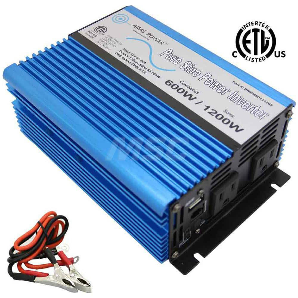 Power Inverters; Input Voltage: 0.00; Output Voltage: 120; Continuous Output Power: 600; Peak Output Power: 1200; Maximum Input Current Rating: 15; Output Amperage: 5; Mounting Type: Surface Mount; Input Voltage: 0.00; Output Voltage: 120; Mount Type: Sur