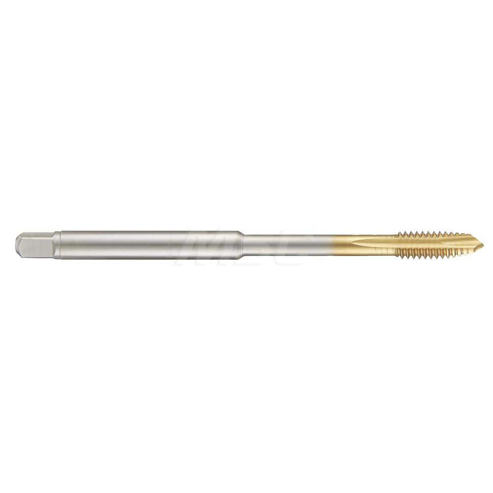 Spiral Point Tap: M5 X 0.08, Metric, 3 Flutes, 3 to 5, 6H, HSS-E, TiN Finish 4″ OAL, Right Hand, Series 4565