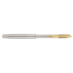 Spiral Point Tap: M5 X 0.08, Metric, 3 Flutes, 3 to 5, 6H, HSS-E, TiN Finish 4″ OAL, Right Hand, Series 4565