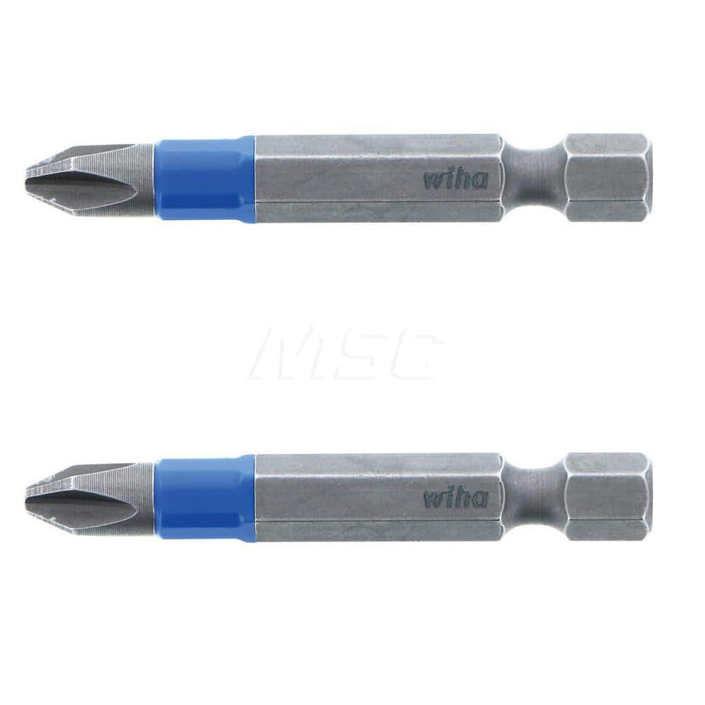 Power Screwdriver Bit: #2 Phillips, 1/4″ Hex Drive 2″ OAL