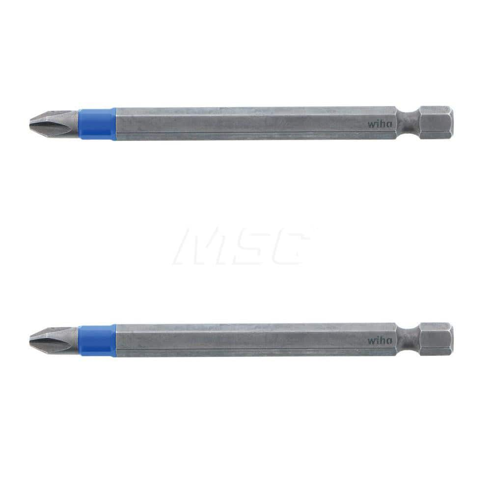 Power Screwdriver Bit: #2 Phillips, 1/4″ Hex Drive 3-1/2″ OAL