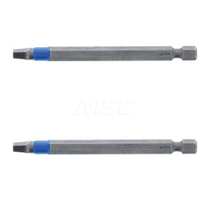 Power Screwdriver Bit: #2 Square Speciality Point Size, 1/4″ Hex Drive 3-1/2″ OAL