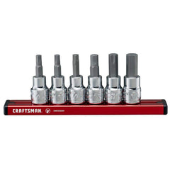 Hex Drive Bit Sets; Point Type: Hex; Number of Pieces: 6.000; Size Range: 4 - 10mm; Contents: 4, 5, 6, 7, 8, 10 MM; Measurement Type: Metric; Drive Size: 3/8 Hex; Fractional Sizes: 3/8; Tool Type: Hex Bit Socket Sets; Number of Pieces: 6.000