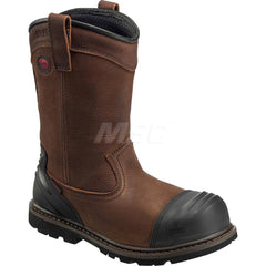 Work Boot: Size 13, 10″ High, Leather, Composite Toe Wide Width, Non-Slip Sole