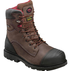 Work Boot: Size 13, 8″ High, Leather, Composite Toe Medium Width, Non-Slip Sole