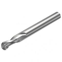 R216.42-02030-AK60A H10F 2mm 2 FL Solid Carbide Ball Nose End Mill w/Cylindrical Shank - A1 Tooling