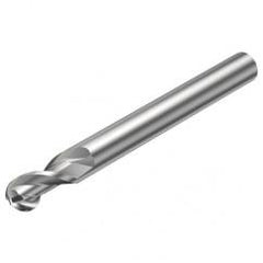 2B320-0300-NG H10F 3mm 2 FL Ballnose w/Reduced Cylindrical .3mm/.012 smaller than Cutting Diameter Shank - A1 Tooling