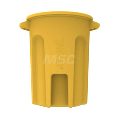 Trash Cans & Recycling Containers; Product Type: Trash Can; Container Capacity: 32 gal; Container Shape: Round; Lid Type: No Lid; Container Material: Plastic; Color: Yellow; Features: Integrated Handles Aids In Lifting Of Can & Improves Dumping Efficiency