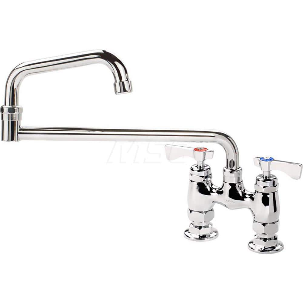 Industrial & Laundry Faucets; Type: Base Mount Faucet; Style: Base Mounted; Design: Base Mounted; Handle Type: Lever; Spout Type: Swing Spout/Nozzle; Mounting Centers: 4; Spout Size: 18; Finish/Coating: Chrome Plated Brass; Type: Base Mount Faucet