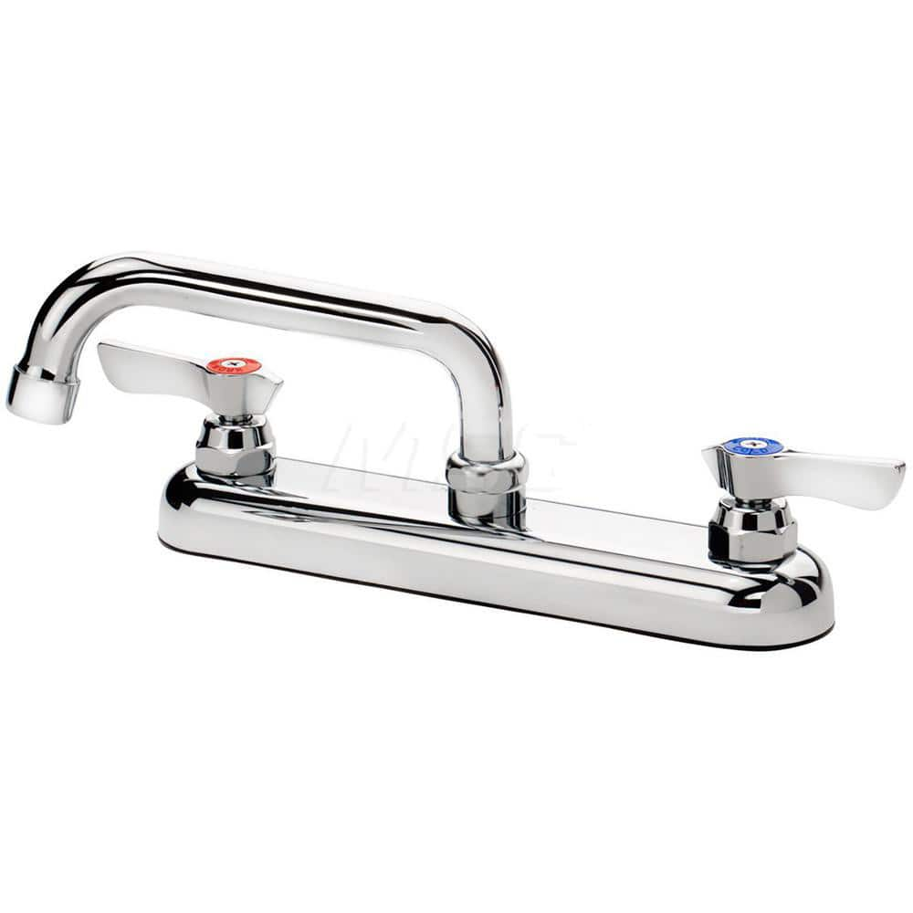 Industrial & Laundry Faucets; Type: Base Mount Faucet; Style: Base Mounted; Design: Base Mounted; Handle Type: Lever; Spout Type: Swing Spout/Nozzle; Mounting Centers: 8; Spout Size: 6; Finish/Coating: Chrome Plated; Type: Base Mount Faucet; Minimum Order