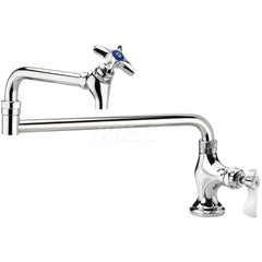 Industrial & Laundry Faucets; Type: Base Mount Faucet; Style: Base Mounted; Design: Base Mounted; Handle Type: Lever; Spout Type: Swing Spout/Nozzle; Mounting Centers: Single Hole; Spout Size: 18; Finish/Coating: Chrome Plated Brass; Type: Base Mount Fauc