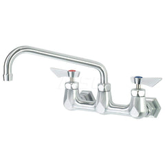 Industrial & Laundry Faucets; Type: Wall Mount Faucet; Style: Wall Mount; Design: Wall Mount; Handle Type: Lever; Spout Type: Swing Spout/Nozzle; Mounting Centers: 8; Spout Size: 10; Finish/Coating: Chrome Plated Satin; Type: Wall Mount Faucet