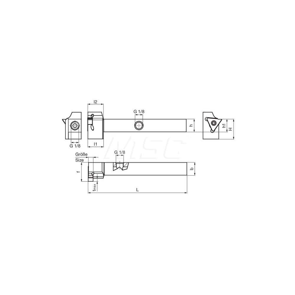 Guhring GH305.0500.500.90.06.R.IK External Right Hand Face Grooving 90 Deg Offset Thru Coolant Holder 1/2″ Square Shank