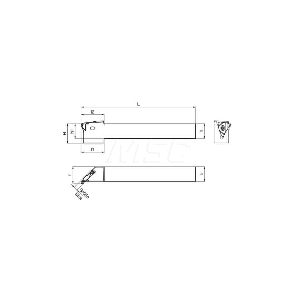 Guhring GH305.0500.500.45.04.L External Left Hand NonFace Grooving 45 Deg Offset Non Coolant Holder 1/2″ Square Shank