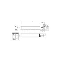 Guhring GH305.0500.500.00.08.L External Left Hand NonFace Grooving Radial Grooving Non-Coolant Holder 1/2″ Square Shank