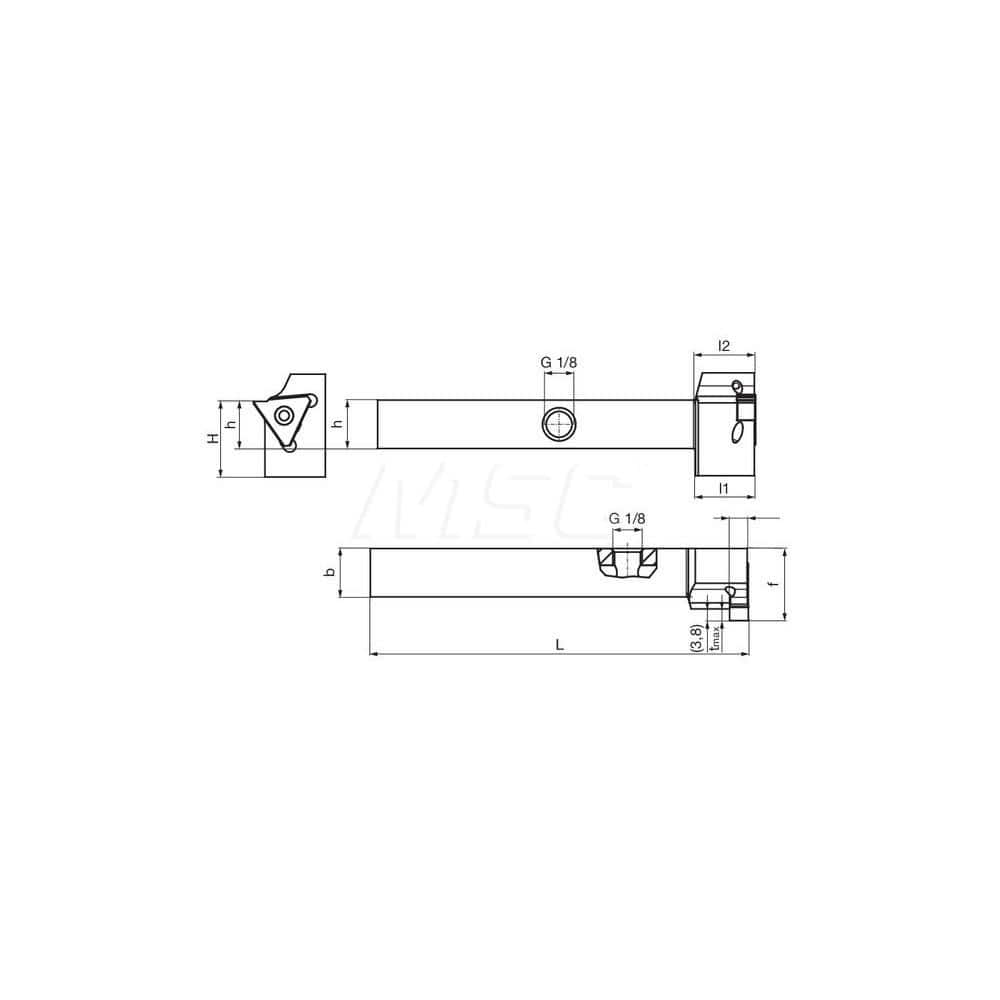 Guhring GH305.0500.500.90.08.L.IK External Left Hand Face Grooving 90 Deg Offset Thru Coolant Holder 1/2″ Square Shank