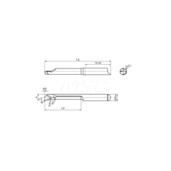 Internal Boring Bar: 0.1575″ Min Bore, 0.6693″ Max Depth, Right Hand Cut, Carbide 1.3779″ OAL, 0.0039″ Corner Radius