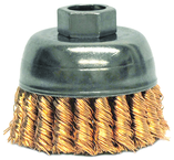 2-3/4" Single Row Wire Cup Brush - .020 Bronze; 5/8-11 A.H.; - Non-Sparking Wire Wheel - A1 Tooling