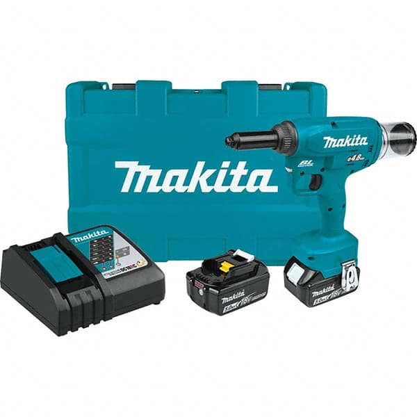 Makita - Cordless Riveters Fastener Type: Cordless Electric Riveter Closed End Rivet Capacity: All up to 3/16 - A1 Tooling