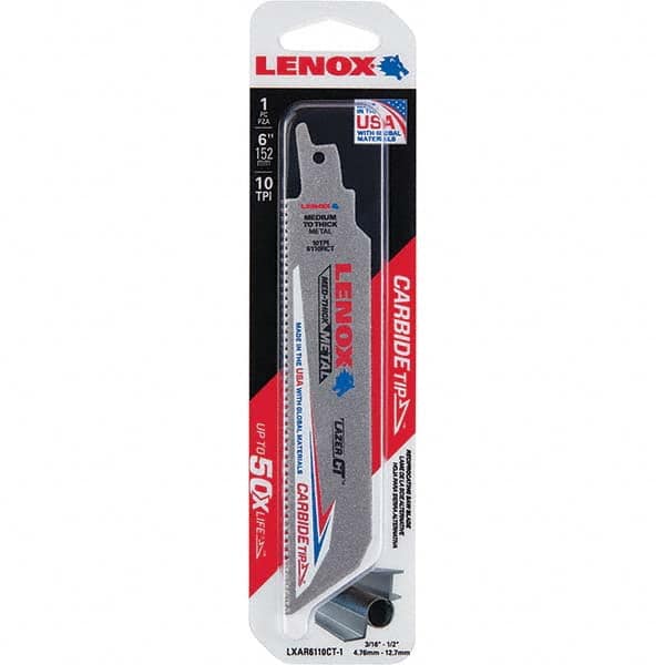 Lenox - Reciprocating Saw Blades Blade Material: Carbide Blade Length (Inch): 6 - A1 Tooling