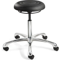 Bevco - Swivel & Adjustable Stools Type: Adjustable Backless Stool Base Type: Polished Aluminum Base - A1 Tooling