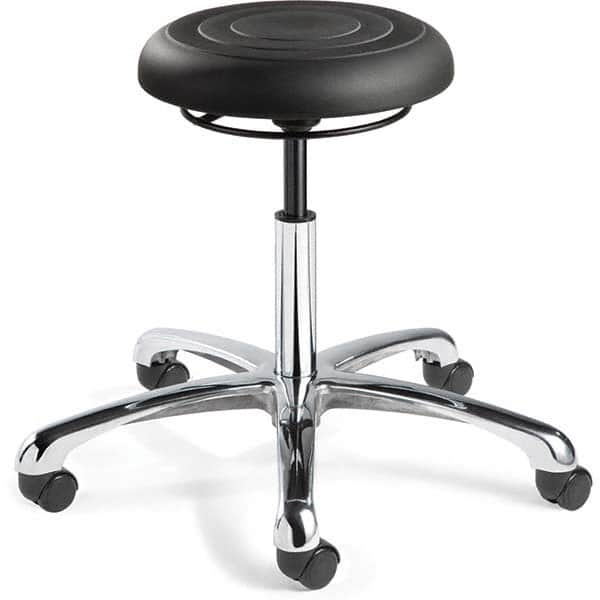 Bevco - Swivel & Adjustable Stools Type: Adjustable Backless Stool Base Type: Polished Aluminum Base - A1 Tooling